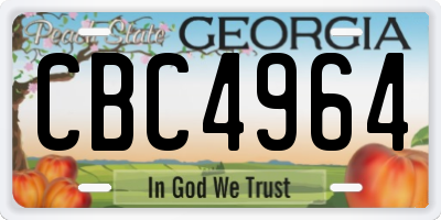 GA license plate CBC4964