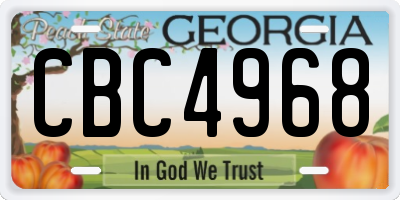 GA license plate CBC4968
