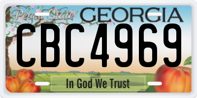 GA license plate CBC4969