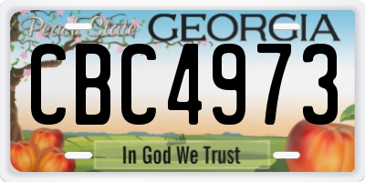 GA license plate CBC4973