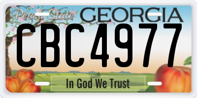 GA license plate CBC4977