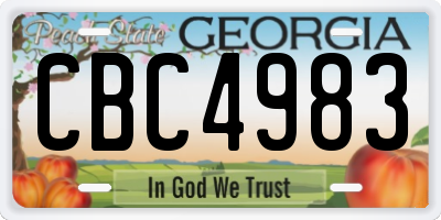 GA license plate CBC4983