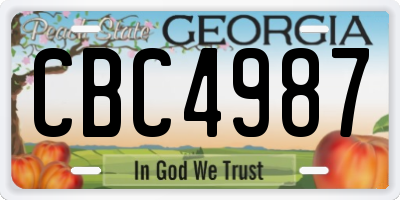GA license plate CBC4987