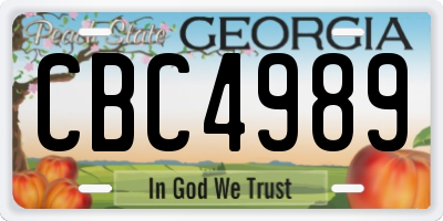 GA license plate CBC4989