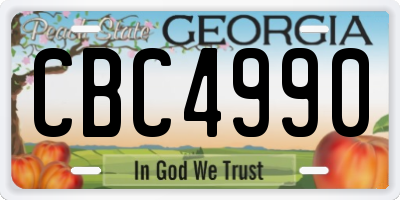 GA license plate CBC4990