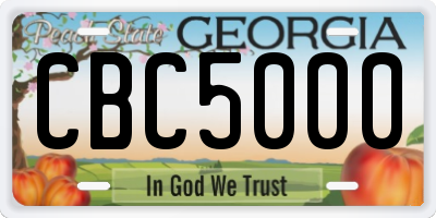 GA license plate CBC5000