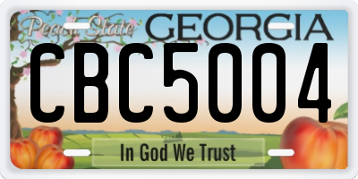 GA license plate CBC5004