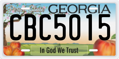GA license plate CBC5015