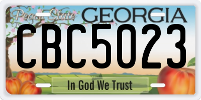 GA license plate CBC5023