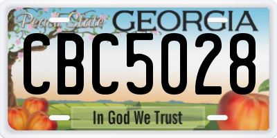 GA license plate CBC5028
