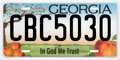 GA license plate CBC5030