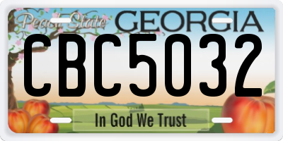 GA license plate CBC5032