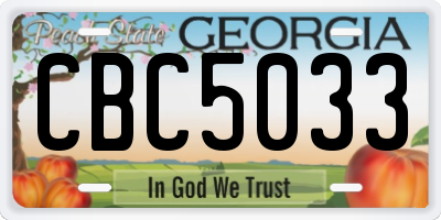 GA license plate CBC5033