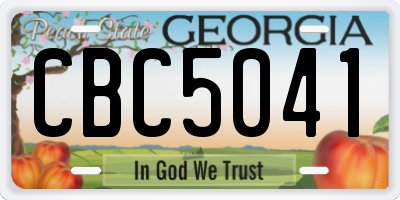 GA license plate CBC5041