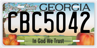 GA license plate CBC5042