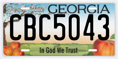 GA license plate CBC5043