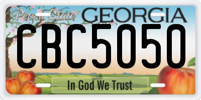 GA license plate CBC5050