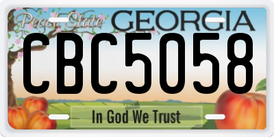 GA license plate CBC5058