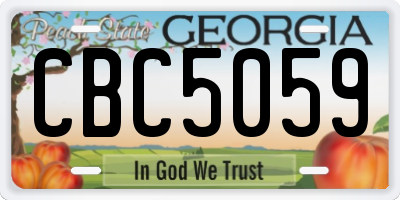 GA license plate CBC5059