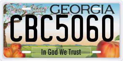 GA license plate CBC5060