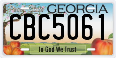 GA license plate CBC5061