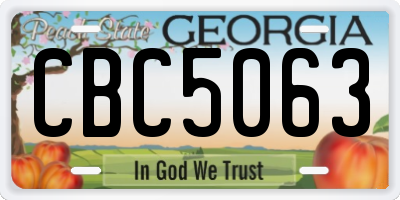 GA license plate CBC5063