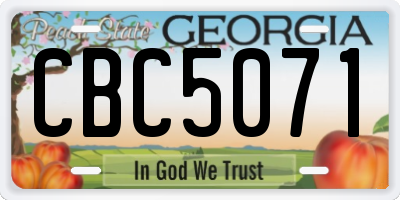 GA license plate CBC5071
