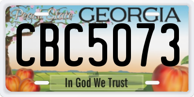 GA license plate CBC5073