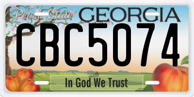 GA license plate CBC5074