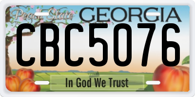 GA license plate CBC5076