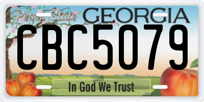 GA license plate CBC5079