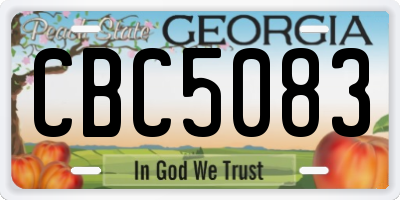 GA license plate CBC5083