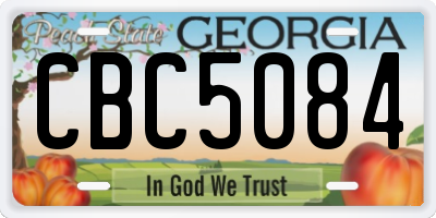GA license plate CBC5084