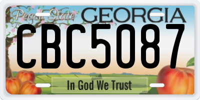 GA license plate CBC5087