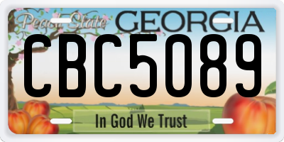 GA license plate CBC5089