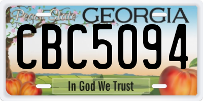 GA license plate CBC5094