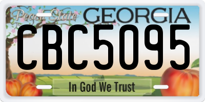 GA license plate CBC5095