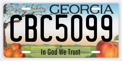 GA license plate CBC5099