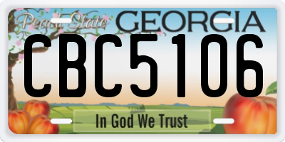 GA license plate CBC5106