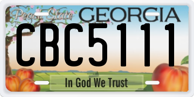 GA license plate CBC5111