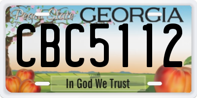 GA license plate CBC5112