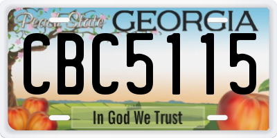GA license plate CBC5115