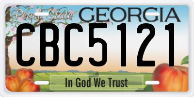 GA license plate CBC5121