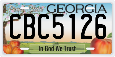 GA license plate CBC5126