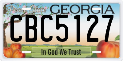 GA license plate CBC5127