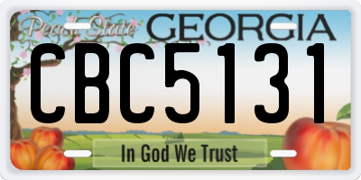 GA license plate CBC5131