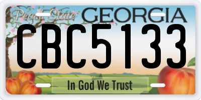 GA license plate CBC5133