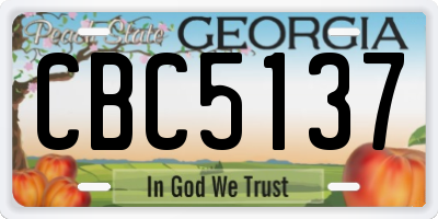 GA license plate CBC5137
