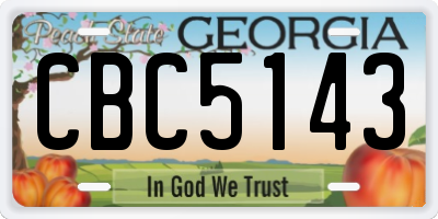 GA license plate CBC5143