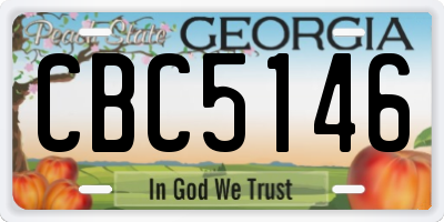 GA license plate CBC5146